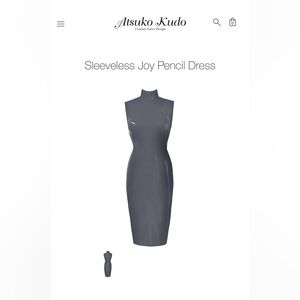 Atsuko Kudo Sleeveless Gray Bodycon Latex  Midi Dress